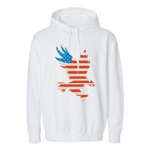 American Flag Bald Eagle Great Gift Funny Gift Usa Cute Gift Garment-Dyed Fleece Hoodie