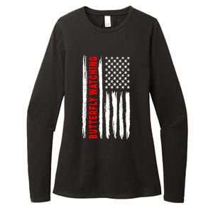 American Flag Butterfly Watching Coach Usa Cute Gift Womens CVC Long Sleeve Shirt