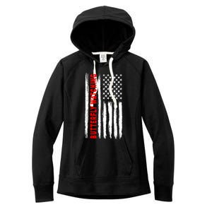 American Flag Butterfly Watching Coach Usa Cute Gift Women's Fleece Hoodie