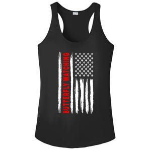 American Flag Butterfly Watching Coach Usa Cute Gift Ladies PosiCharge Competitor Racerback Tank