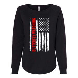 American Flag Butterfly Watching Coach Usa Cute Gift Womens California Wash Sweatshirt