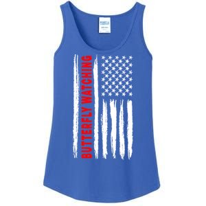 American Flag Butterfly Watching Coach Usa Cute Gift Ladies Essential Tank