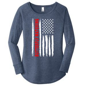 American Flag Butterfly Watching Coach Usa Cute Gift Women's Perfect Tri Tunic Long Sleeve Shirt