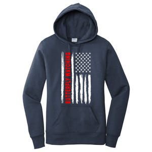 American Flag Butterfly Watching Coach Usa Cute Gift Women's Pullover Hoodie