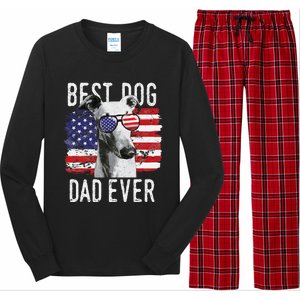 American Flag Best Dog Dad Ever Greyhounds Usa Long Sleeve Pajama Set