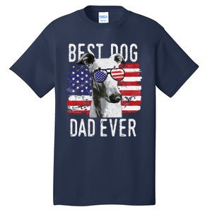 American Flag Best Dog Dad Ever Greyhounds Usa Tall T-Shirt