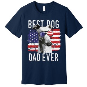 American Flag Best Dog Dad Ever Greyhounds Usa Premium T-Shirt