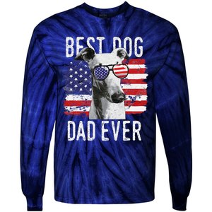 American Flag Best Dog Dad Ever Greyhounds Usa Tie-Dye Long Sleeve Shirt