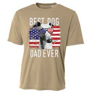 American Flag Best Dog Dad Ever Greyhounds Usa Cooling Performance Crew T-Shirt