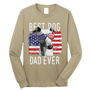 American Flag Best Dog Dad Ever Greyhounds Usa Long Sleeve Shirt