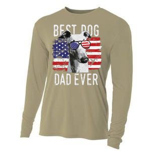 American Flag Best Dog Dad Ever Greyhounds Usa Cooling Performance Long Sleeve Crew