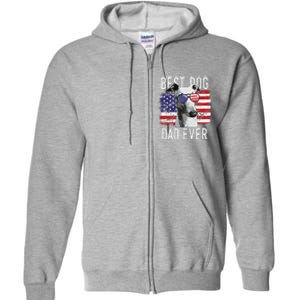 American Flag Best Dog Dad Ever Greyhounds Usa Full Zip Hoodie