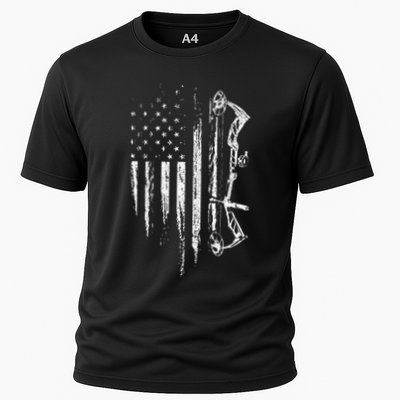 American Flag Bowhunting Bow Archery Gift For Deer Hunter Performance Shirt