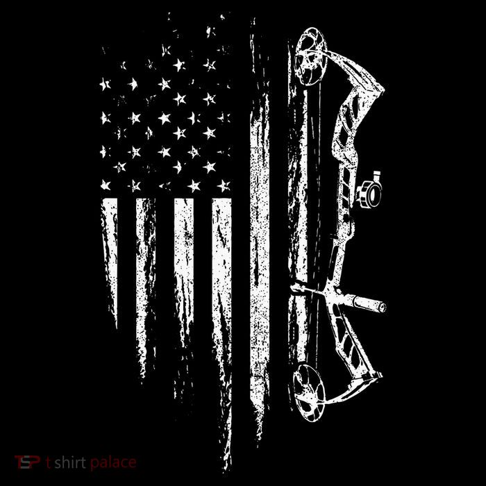 American Flag Bowhunting Bow Archery Gift For Deer Hunter Tall T-Shirt