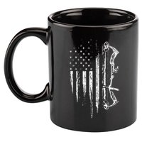 American Flag Bowhunting Bow Archery Gift For Deer Hunter 11oz C Handle Ceramic Mug