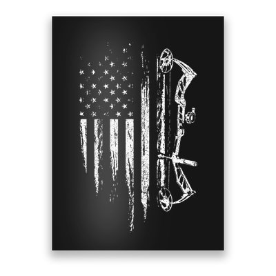 American Flag Bowhunting Bow Archery Gift For Deer Hunter Poster
