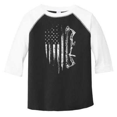 American Flag Bowhunting Bow Archery Gift For Deer Hunter Toddler Fine Jersey T-Shirt
