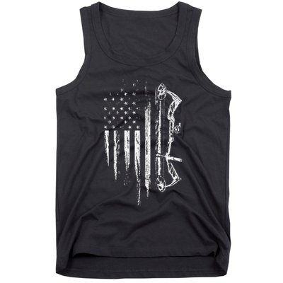 American Flag Bowhunting Bow Archery Gift For Deer Hunter Tank Top