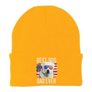 American Flag Best Dog Dad Ever Great Pyrenees Usa Knit Cap Winter Beanie