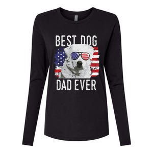 American Flag Best Dog Dad Ever Great Pyrenees Usa Womens Cotton Relaxed Long Sleeve T-Shirt