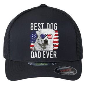 American Flag Best Dog Dad Ever Great Pyrenees Usa Flexfit Unipanel Trucker Cap