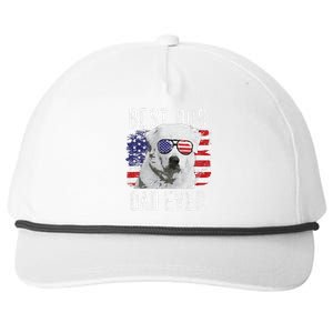 American Flag Best Dog Dad Ever Great Pyrenees Usa Snapback Five-Panel Rope Hat