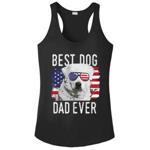 American Flag Best Dog Dad Ever Great Pyrenees Usa Ladies PosiCharge Competitor Racerback Tank