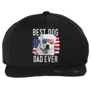 American Flag Best Dog Dad Ever Great Pyrenees Usa Wool Snapback Cap