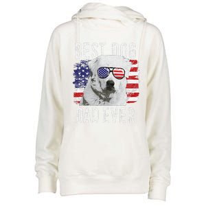 American Flag Best Dog Dad Ever Great Pyrenees Usa Womens Funnel Neck Pullover Hood