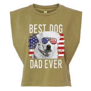 American Flag Best Dog Dad Ever Great Pyrenees Usa Garment-Dyed Women's Muscle Tee