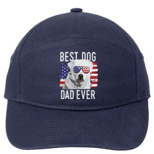 American Flag Best Dog Dad Ever Great Pyrenees Usa 7-Panel Snapback Hat