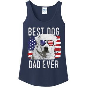 American Flag Best Dog Dad Ever Great Pyrenees Usa Ladies Essential Tank