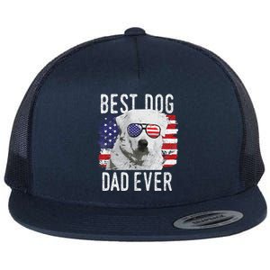 American Flag Best Dog Dad Ever Great Pyrenees Usa Flat Bill Trucker Hat