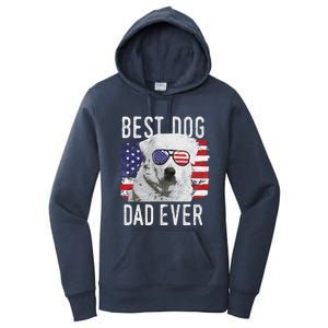 American Flag Best Dog Dad Ever Great Pyrenees Usa Women's Pullover Hoodie