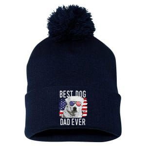 American Flag Best Dog Dad Ever Great Pyrenees Usa Pom Pom 12in Knit Beanie