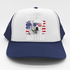 American Flag Best Dog Dad Ever Great Pyrenees Usa Trucker Hat