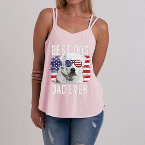 American Flag Best Dog Dad Ever Great Pyrenees Usa Women's Strappy Tank