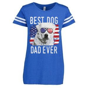 American Flag Best Dog Dad Ever Great Pyrenees Usa Enza Ladies Jersey Football T-Shirt