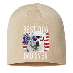 American Flag Best Dog Dad Ever Great Pyrenees Usa Sustainable Beanie