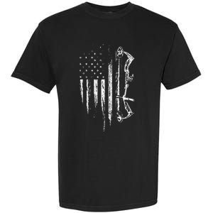 American Flag Bowhunting Bow Archery Gift For Deer Hunter Garment-Dyed Heavyweight T-Shirt