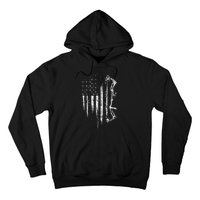 American Flag Bowhunting Bow Archery Gift For Deer Hunter Hoodie