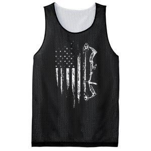 American Flag Bowhunting Bow Archery Gift For Deer Hunter Mesh Reversible Basketball Jersey Tank