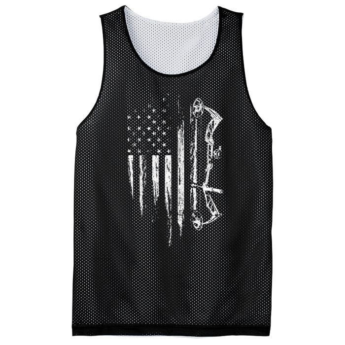 American Flag Bowhunting Bow Archery Gift For Deer Hunter Mesh Reversible Basketball Jersey Tank