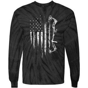 American Flag Bowhunting Bow Archery Gift For Deer Hunter Tie-Dye Long Sleeve Shirt