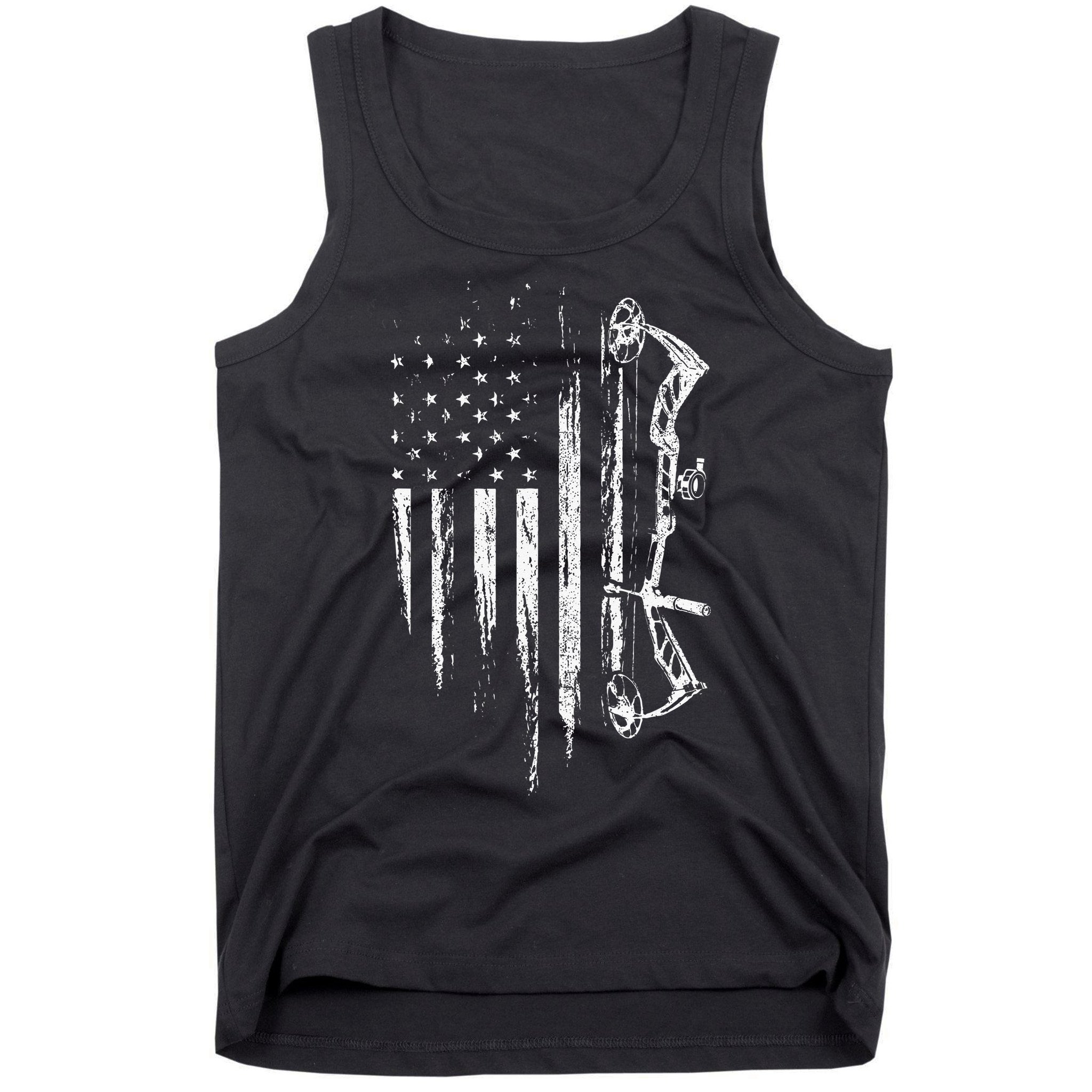 American Flag Bowhunting Bow Archery Gift For Deer Hunter Tank Top