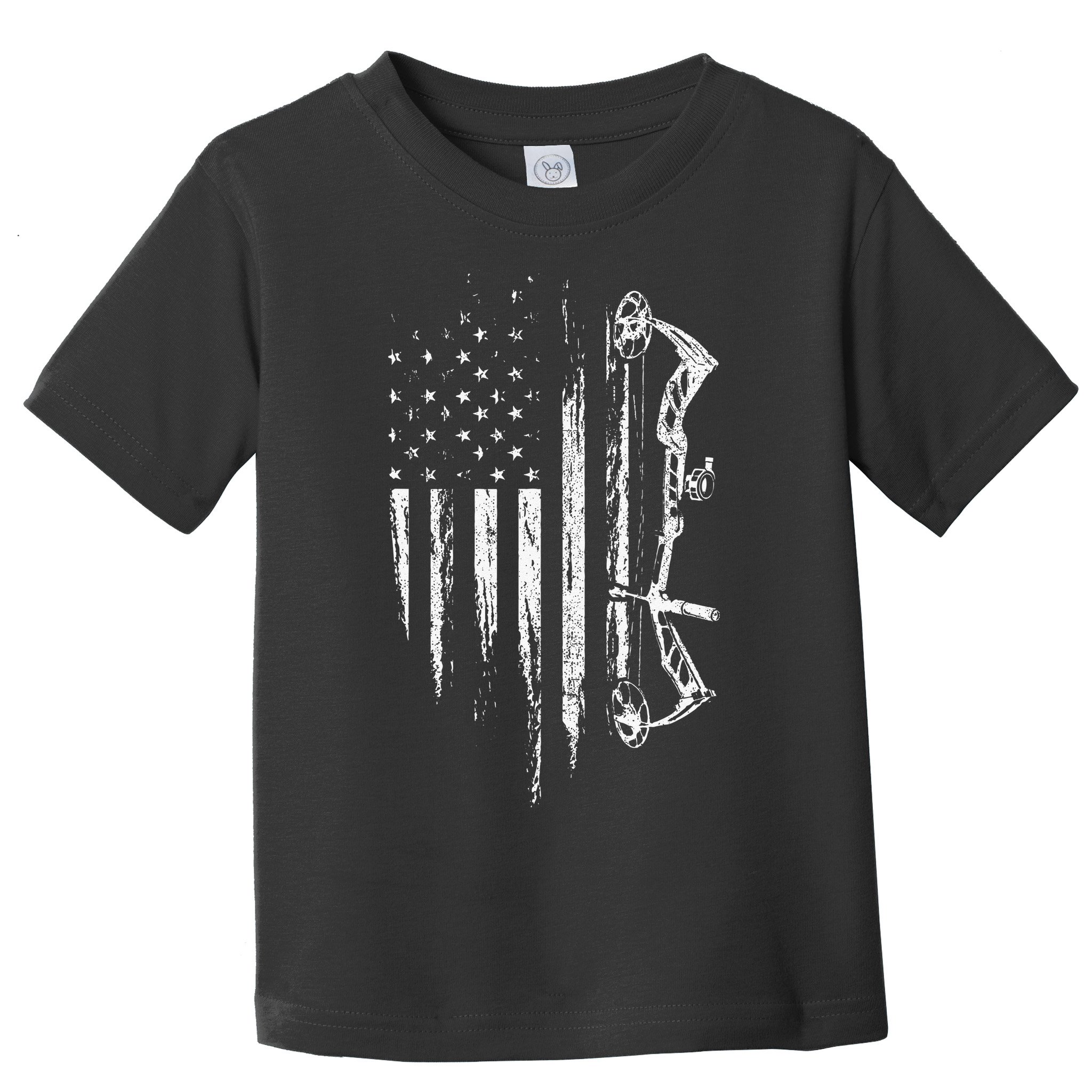 American Flag Bowhunting Bow Archery Gift For Deer Hunter Toddler T-Shirt