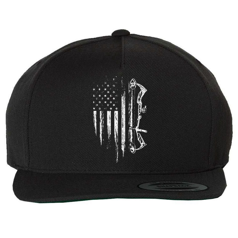 American Flag Bowhunting Bow Archery Gift For Deer Hunter Wool Snapback Cap