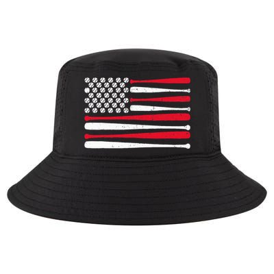 American Flag Baseball Usa Vintage Baseball Sport Fan Cool Comfort Performance Bucket Hat