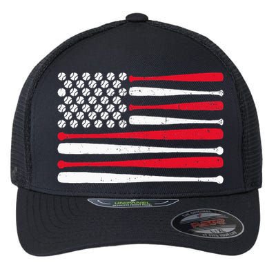 American Flag Baseball Usa Vintage Baseball Sport Fan Flexfit Unipanel Trucker Cap