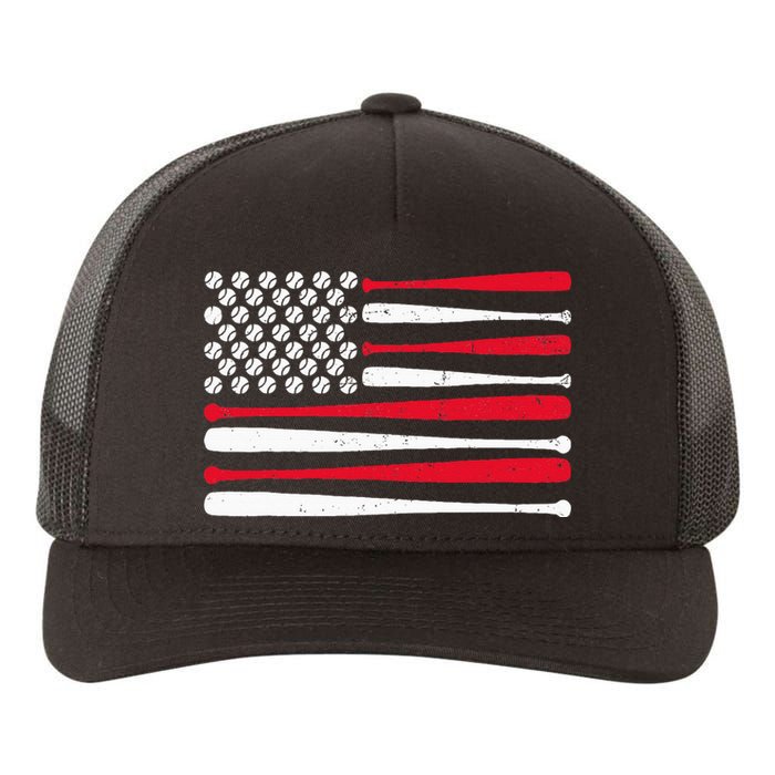 American Flag Baseball Usa Vintage Baseball Sport Fan Yupoong Adult 5-Panel Trucker Hat